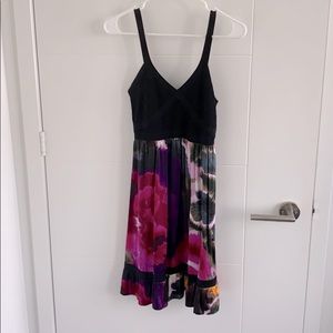 BEBE silk flower dress